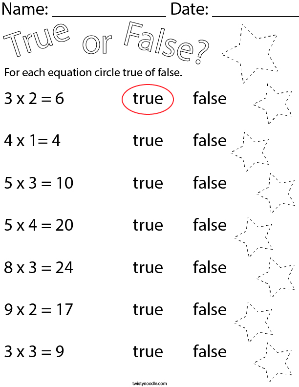 Multiplication Equations Worksheets